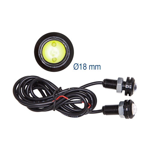 Rounded LEDs Day Lights 18mm, 12/24V