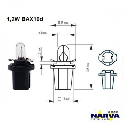 Bulb 12V 1.2W B8.5d