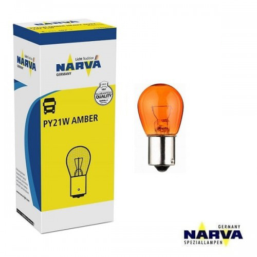 Bulb 12V 21W BAU15s, Yellow, Mismatched Pin