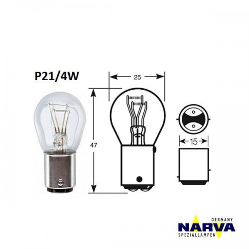 Bulb 12V 21/4 BAZ15d -NARVA 17881