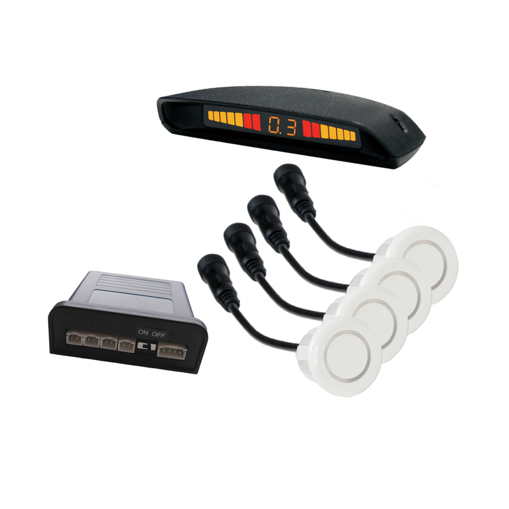 Sensores Estacionamento Traseiros Brancos com Display