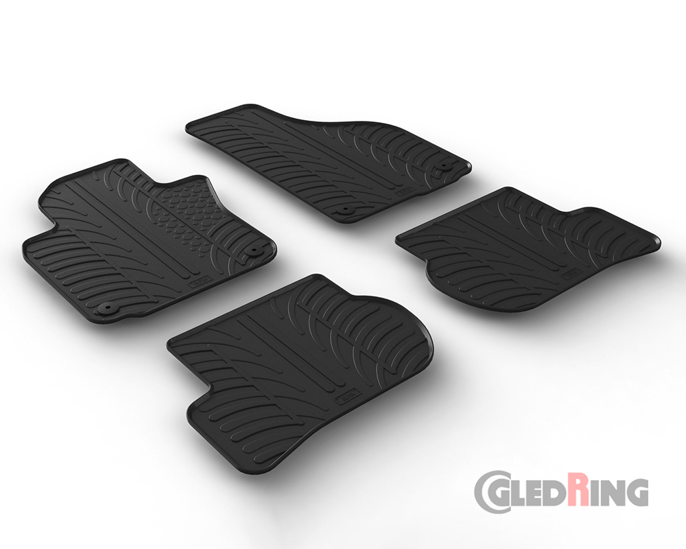 Tapetes de borracha para Volkswagen Golf VI, 2008-2012 (Fixadores Redondos)